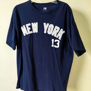 Alex Rodriguez No. 13 New York Yankees T-Shirt Jersey Blue - MLB Genuine - Large